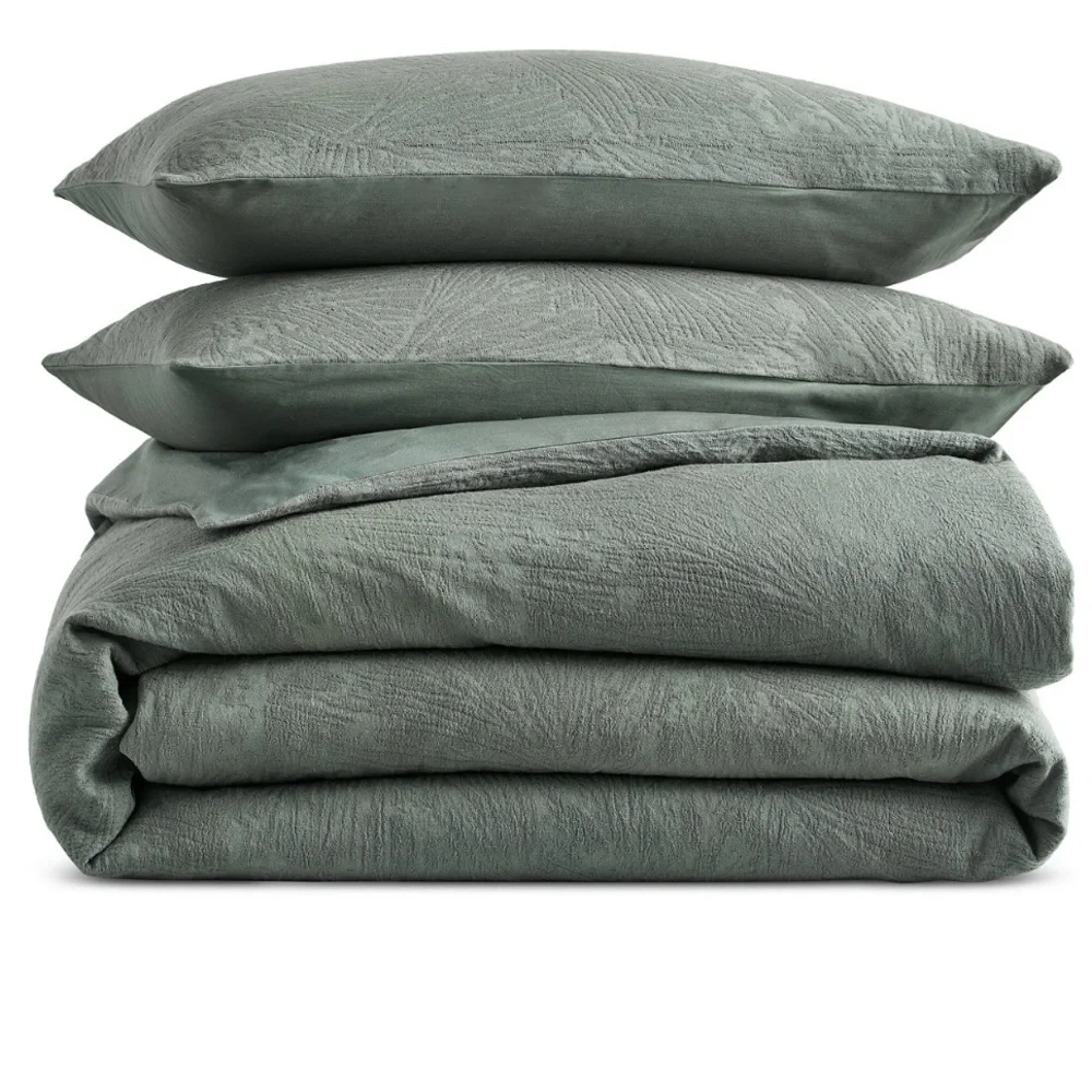 Soft Washed Sage Green Duvet Cover Set - Home Bedding